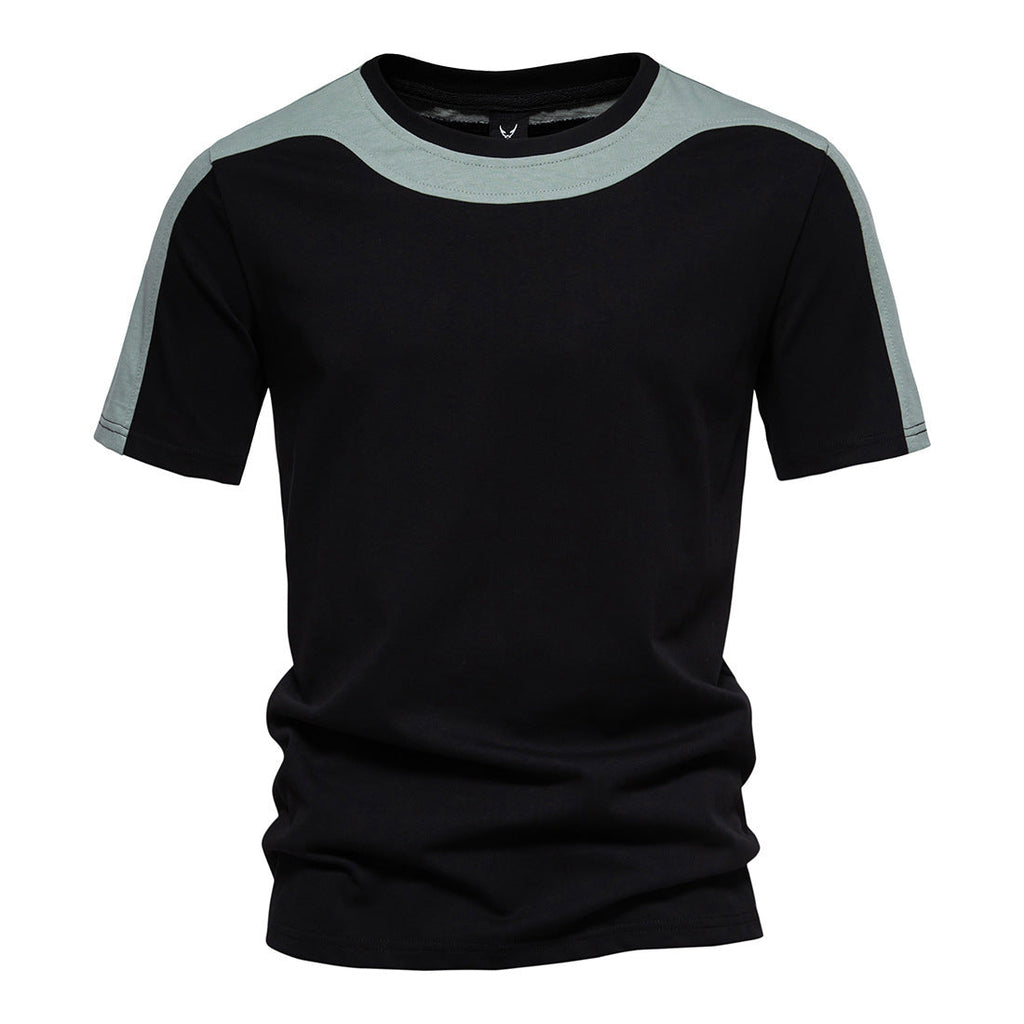 Men's Cotton Color Block Short Sleeve T-Shirt
