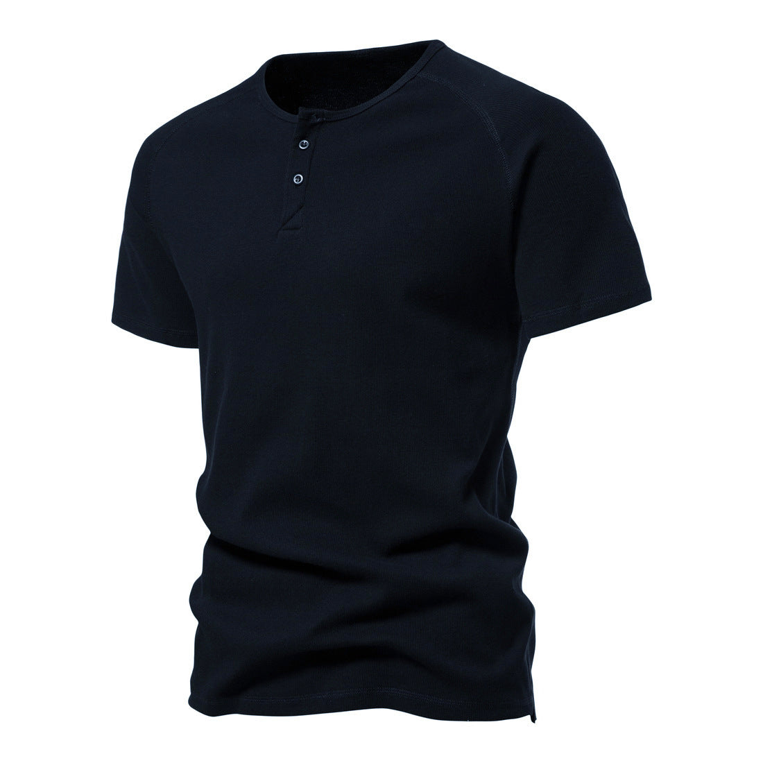 Men's Basic Casual Slim Short Sleeve Henley T-Shirt