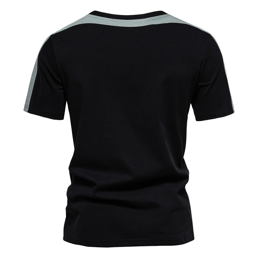 Men's Cotton Color Block Short Sleeve T-Shirt
