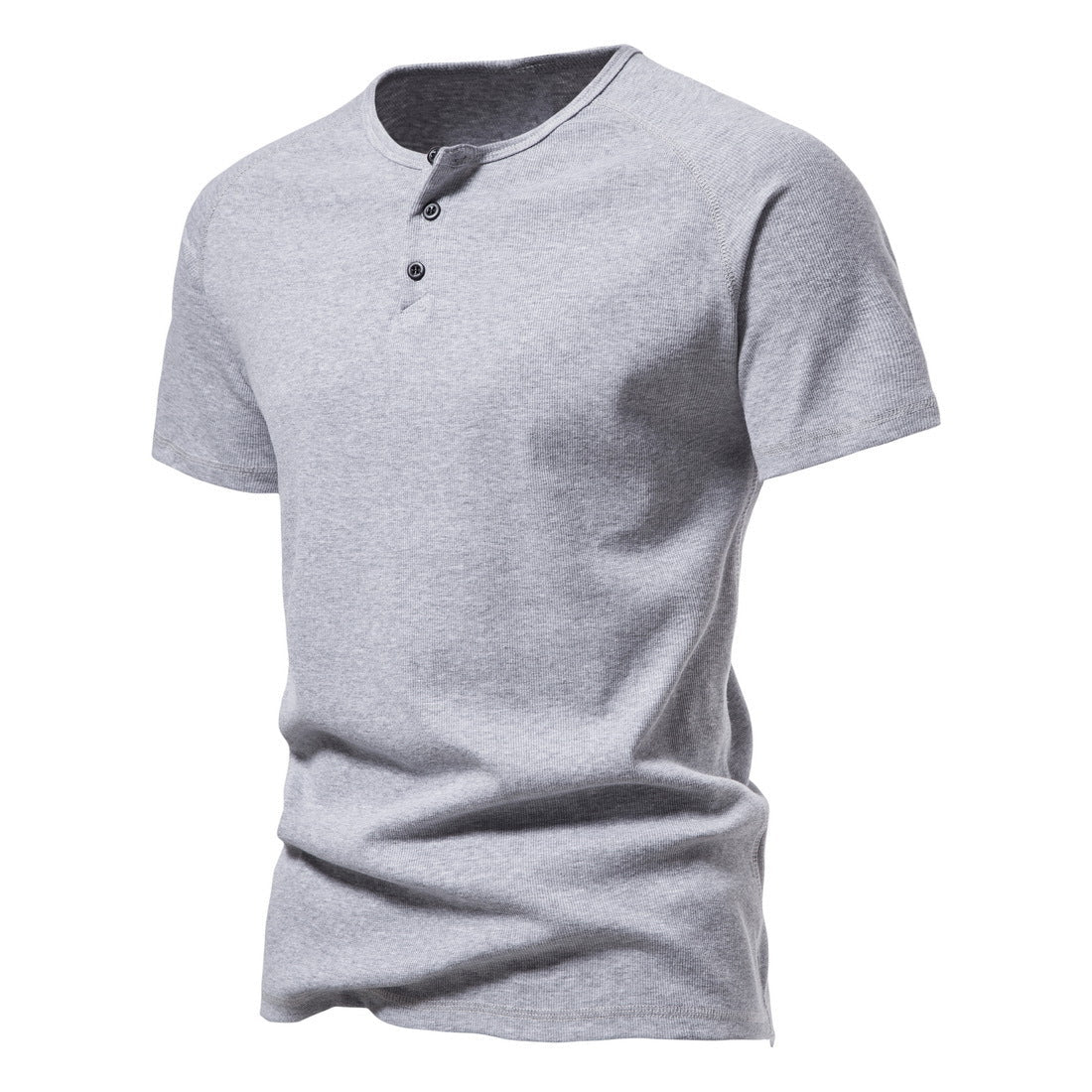 Men's Basic Casual Slim Short Sleeve Henley T-Shirt