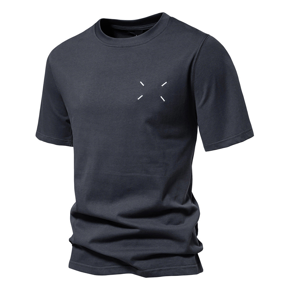 Men's Cotton Embroidered Round Neck Short Sleeve T-Shirt