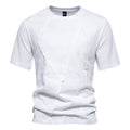 Men's Vintage Cotton Diamond Patchwork Short Sleeve T-Shirt