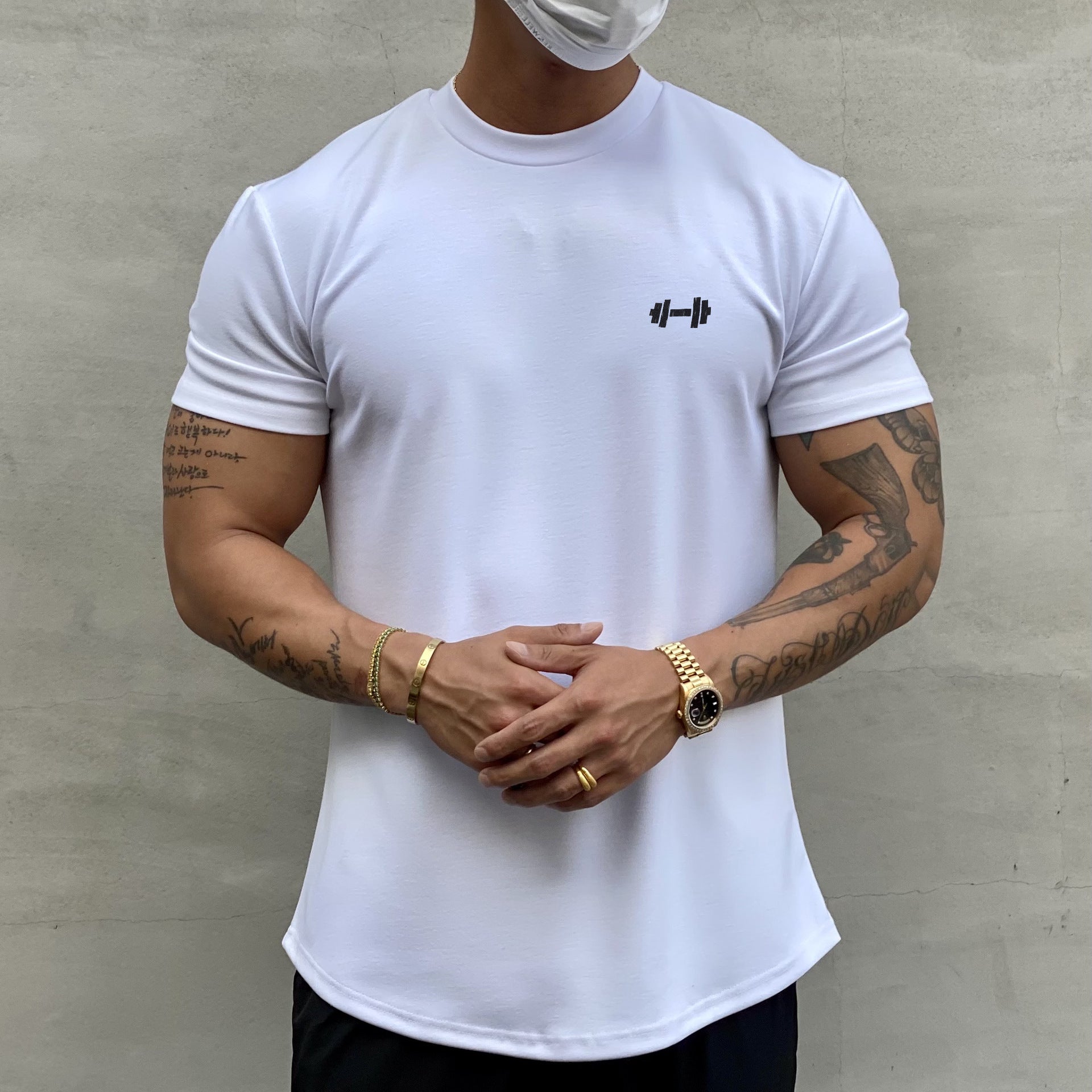 Men's Pure Cotton Muscle Fit Stretchy Sports T-Shirt
