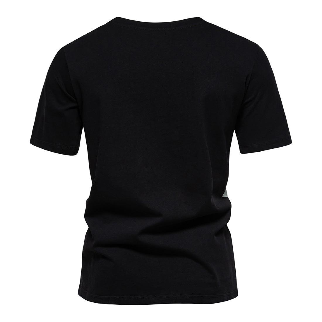 Men's Cotton Irregular Hem Round Neck Short Sleeve T-shirt