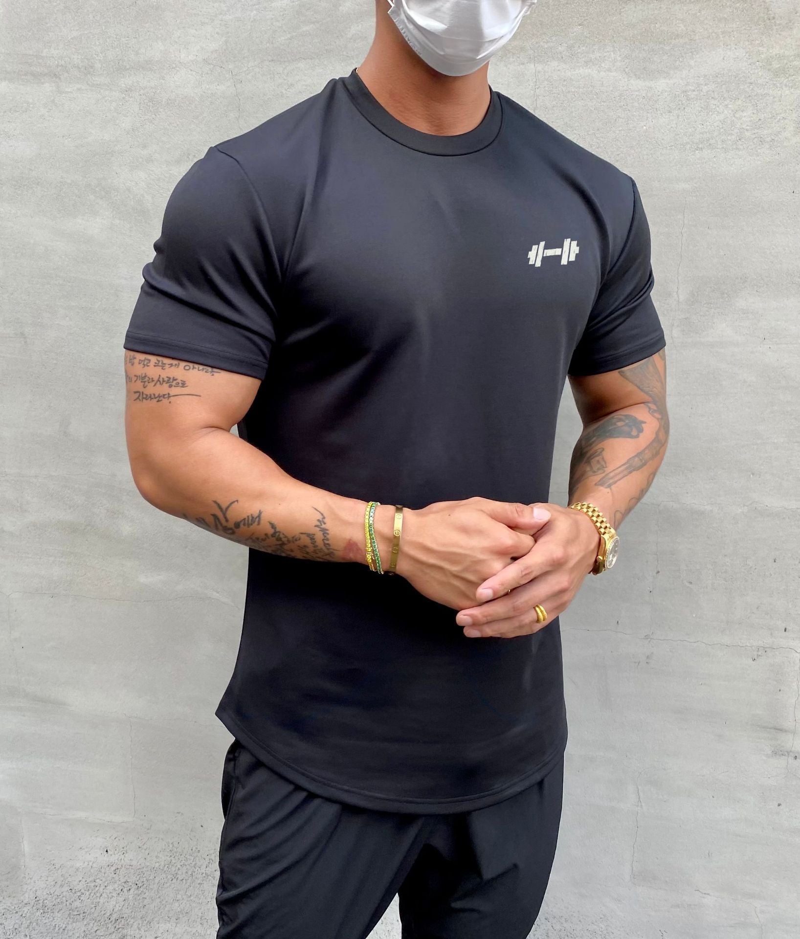 Men's Pure Cotton Muscle Fit Stretchy Sports T-Shirt