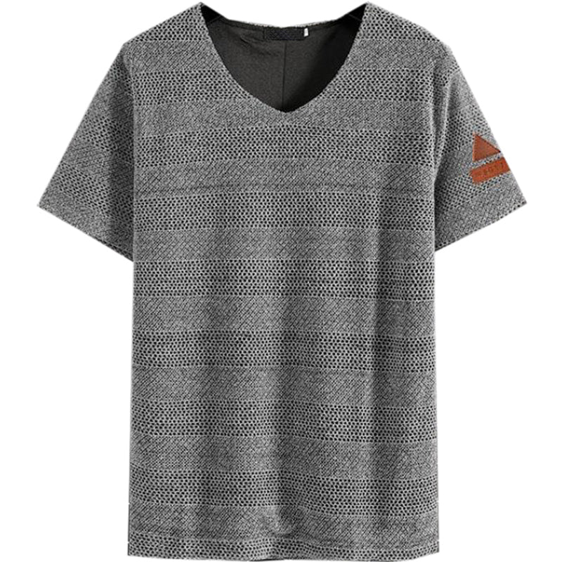 Dennis Open-knit Mesh V-neck Short-sleeve T-shirt