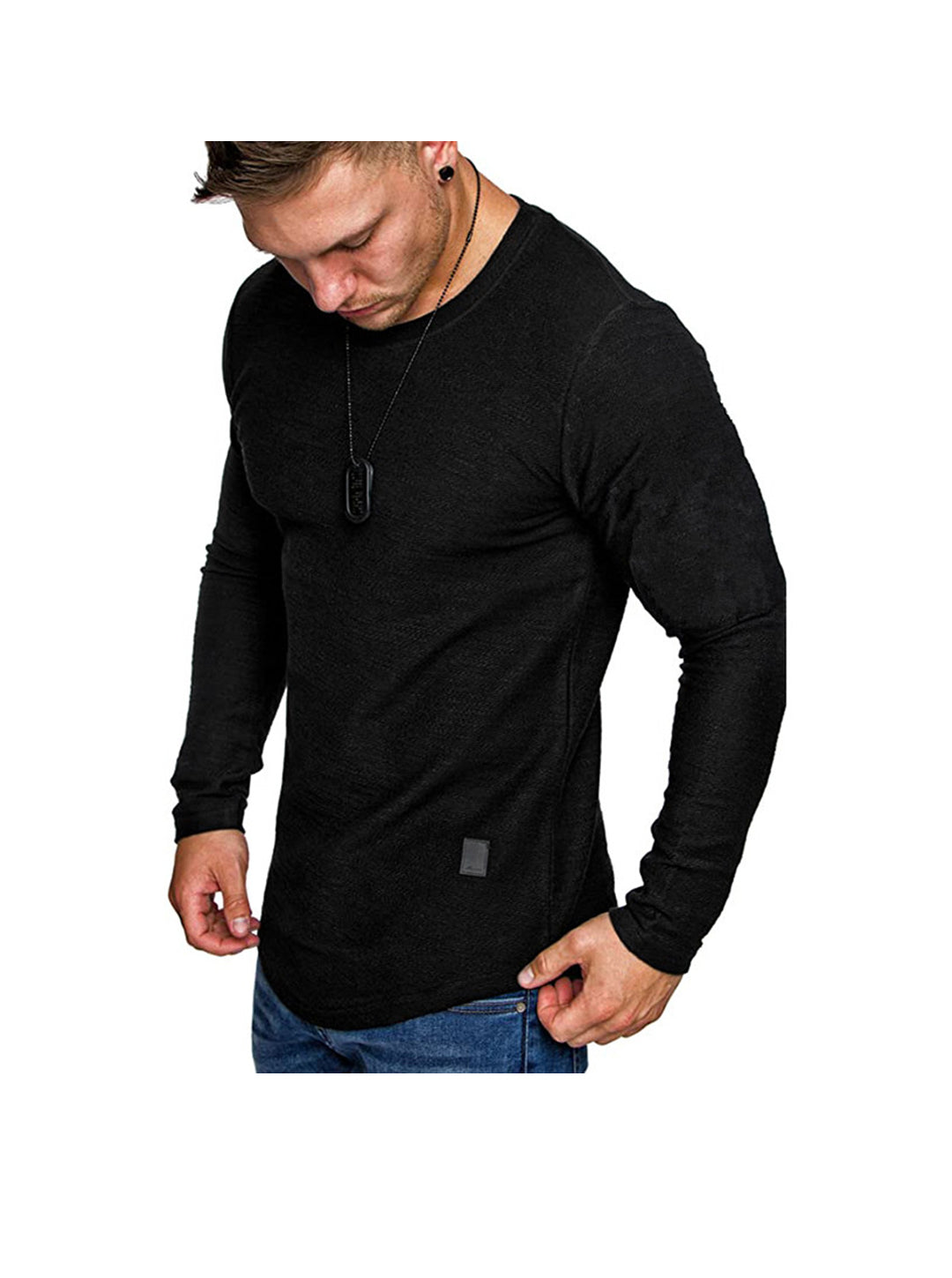 Men's Crew Neck Long Sleeve And Short Sleeve T-shirt