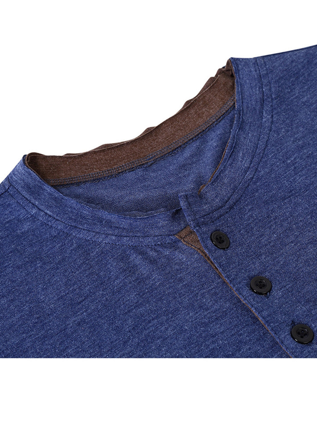 Robert Solid Color Henry Collar T-shirt