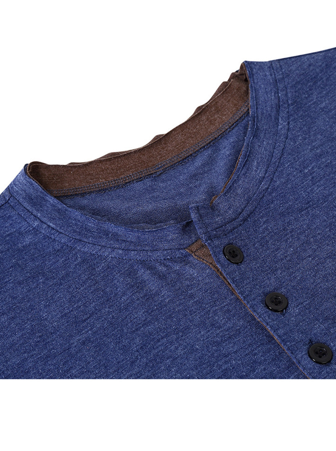 Robert Solid Color Henry Collar T-shirt