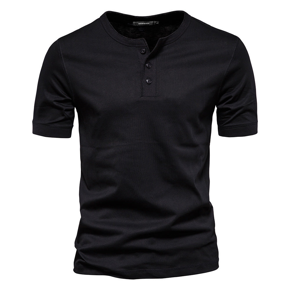 Men's Vintage Short Sleeve Henley T-Shirt