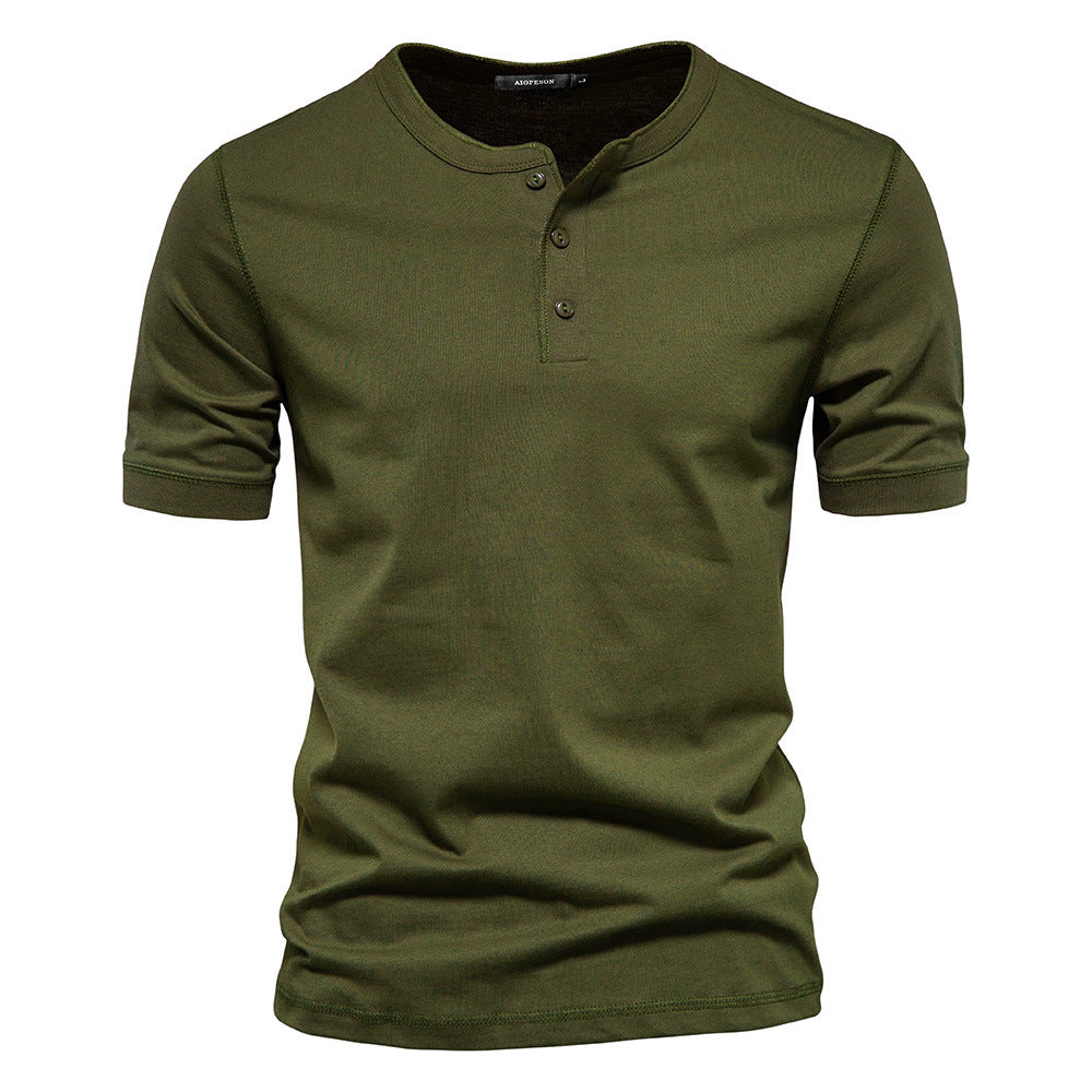Men's Vintage Short Sleeve Henley T-Shirt