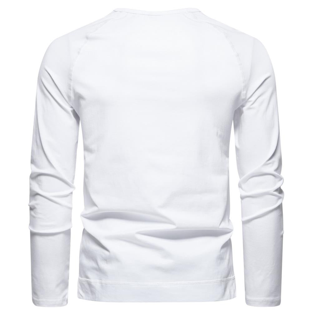 Men's Solid Color Casual Long Sleeve Henley T-Shirt