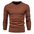 Men's Pullover Solid Color Warm Slim Crew Neck Sweater