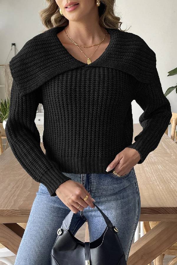 New Fashion Trend Design Lapel Sweater