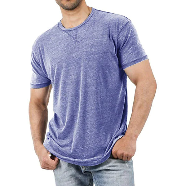 Men's Solid Color Casual Short-sleeved T-shirt