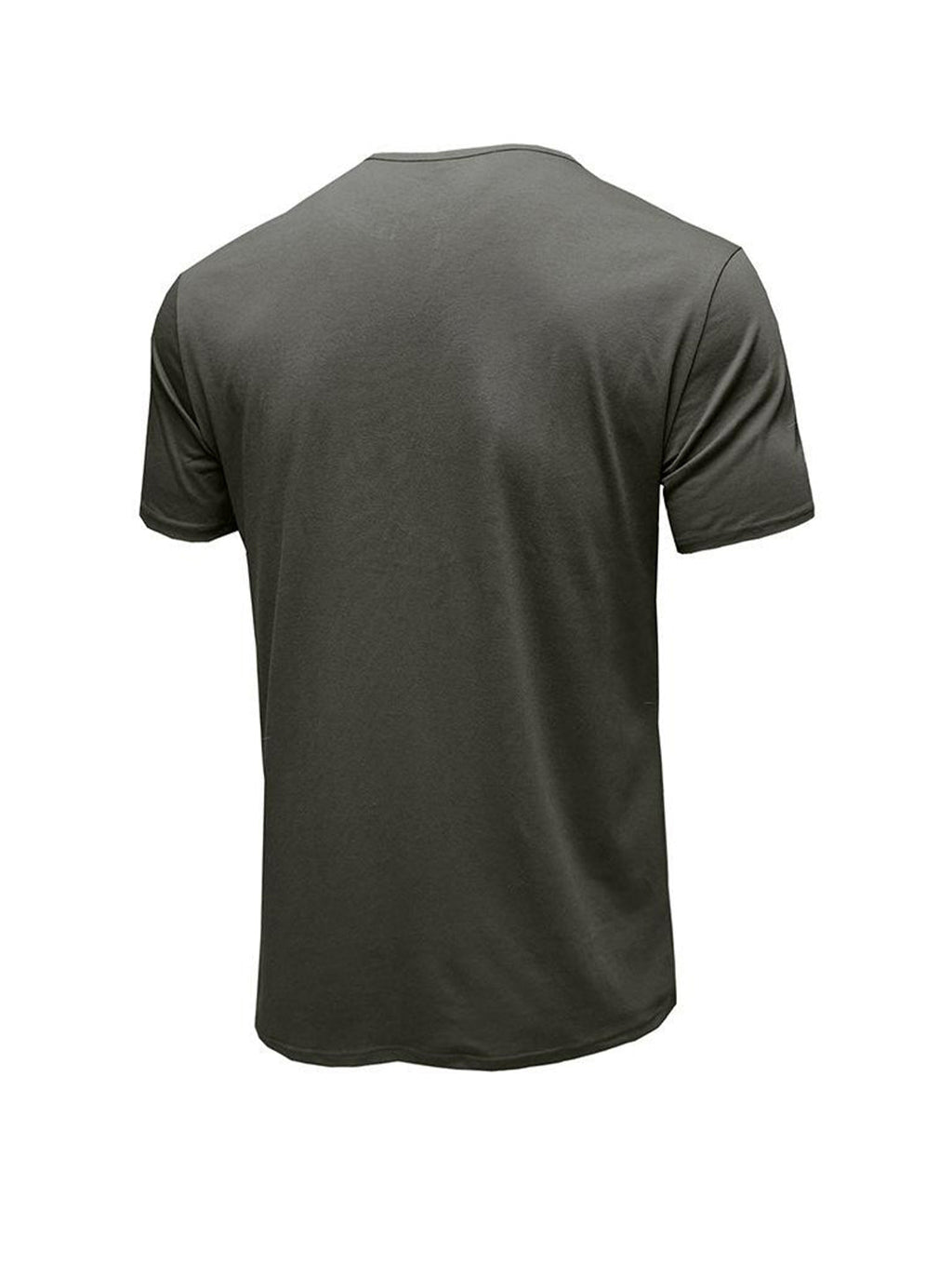 Moore Solid Color Henry Short-sleeved T-shirt