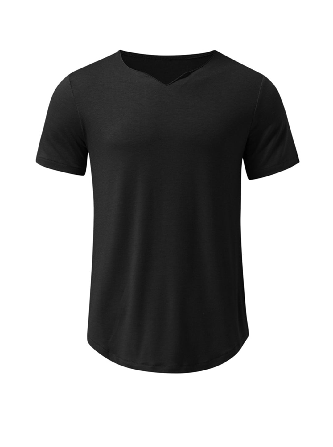 Earl Solid Color V Neck Casual Short Sleeve Shirt