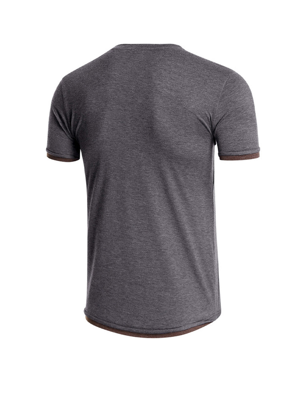 Robert Solid Color Henry Collar T-shirt