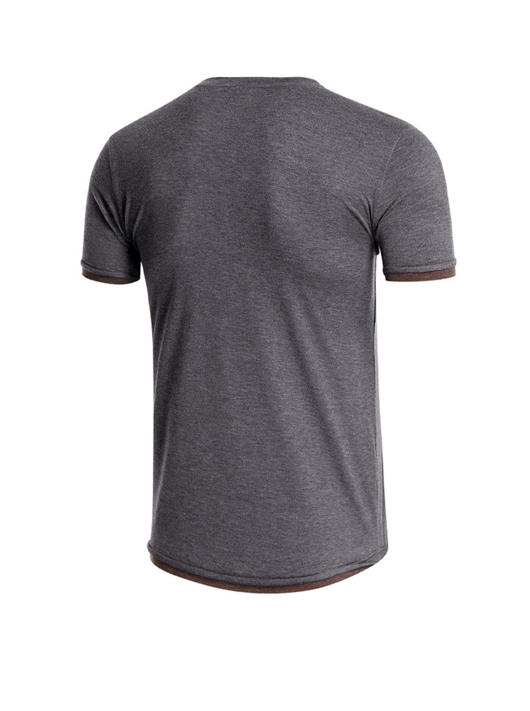 Robert Solid Color Henry Collar T-shirt