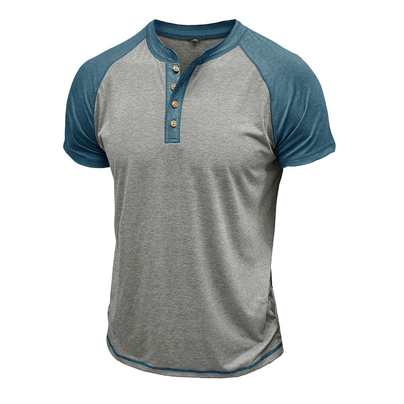 Men's Colorblock Short Sleeve Henley T-Shirt