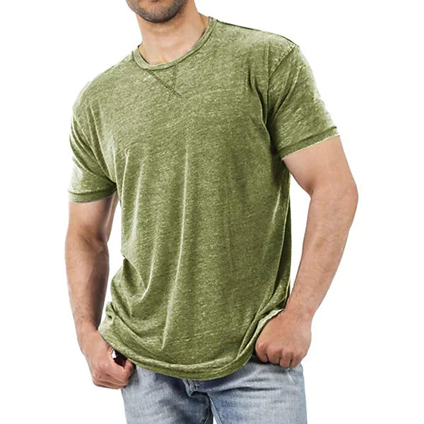 Men's Solid Color Casual Short-sleeved T-shirt