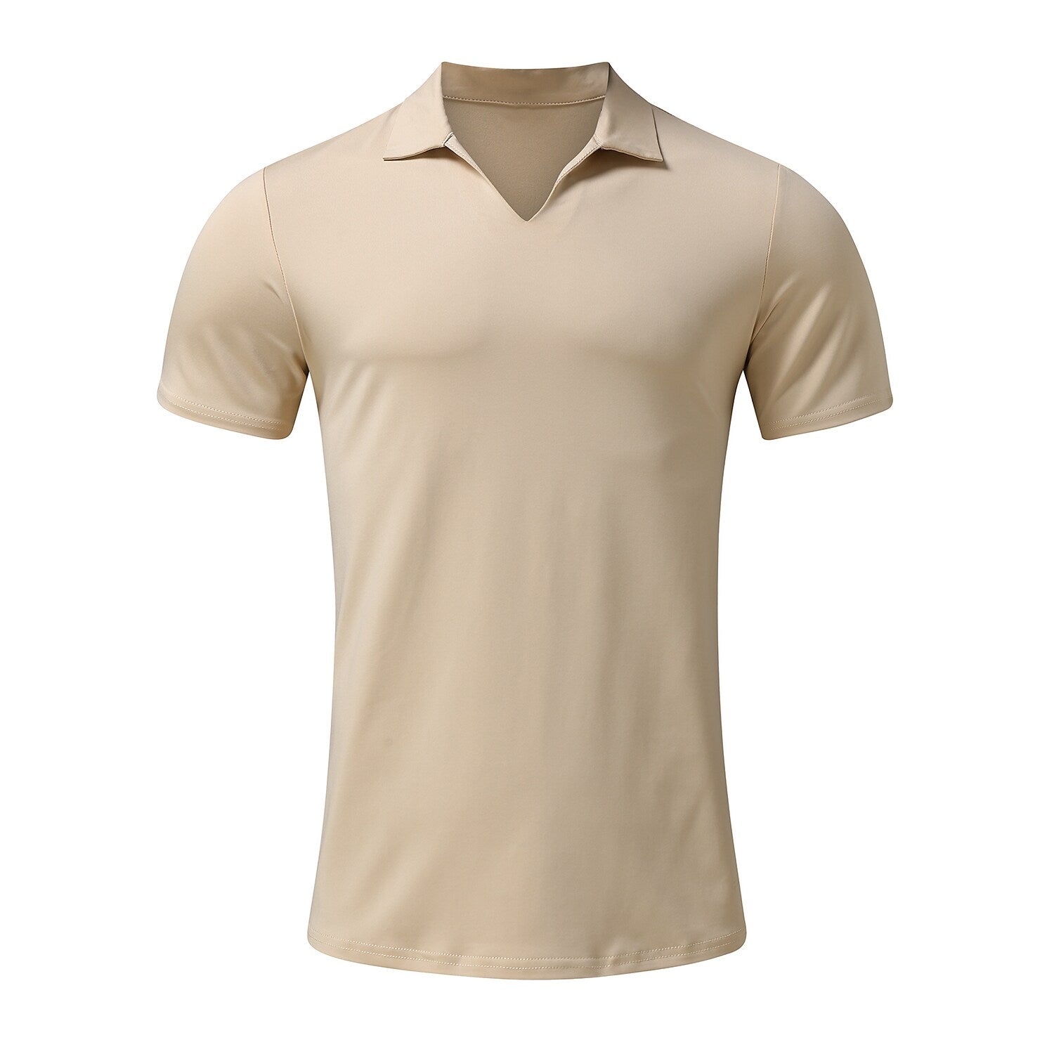 Men's Solid Color Short Sleeve Polo T-shirt