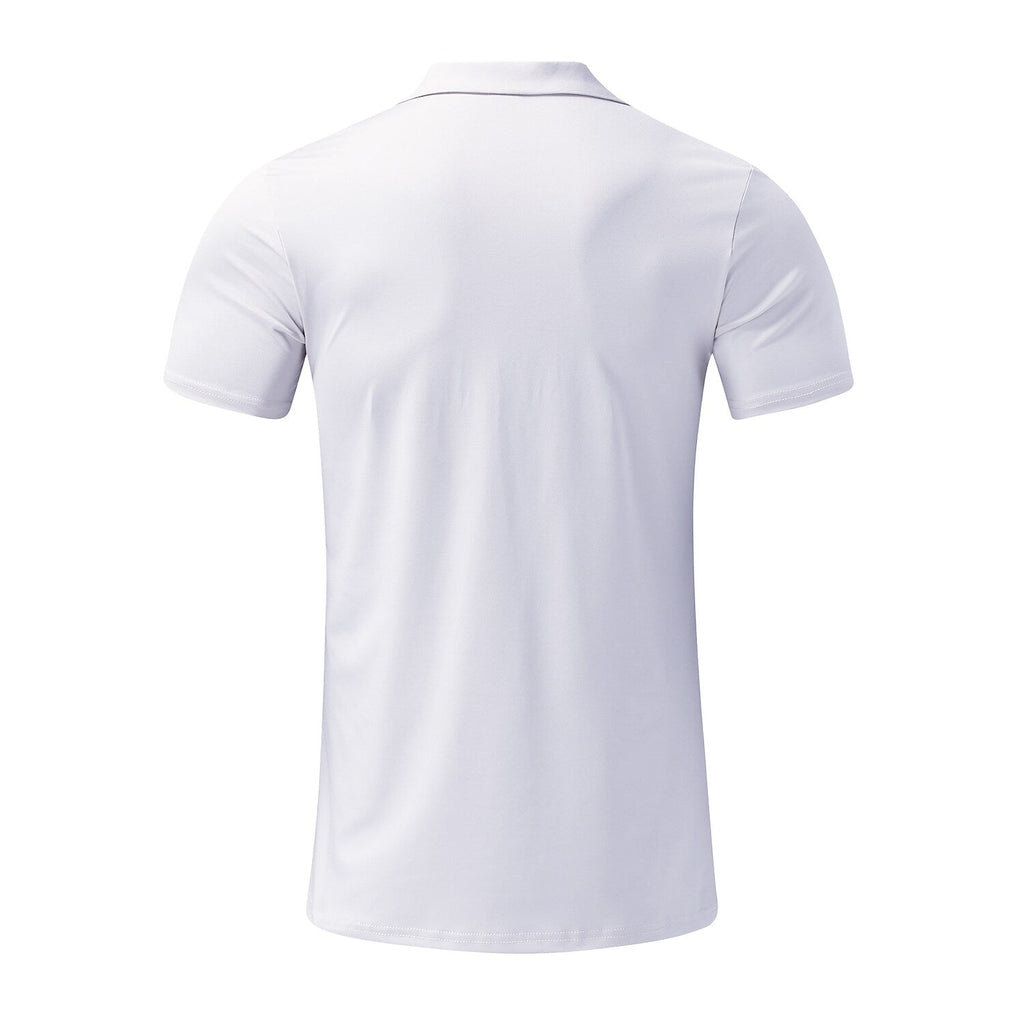 Men's Solid Color Short Sleeve Polo T-shirt