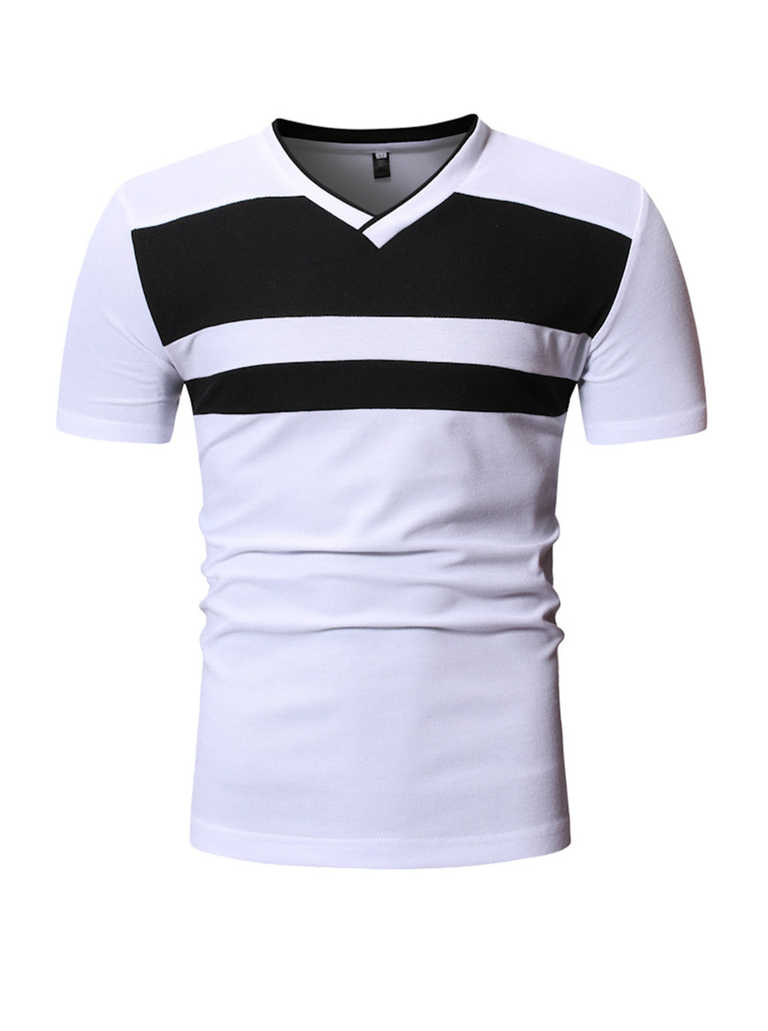 Kenney Color Block V Neck Casual T-shirt