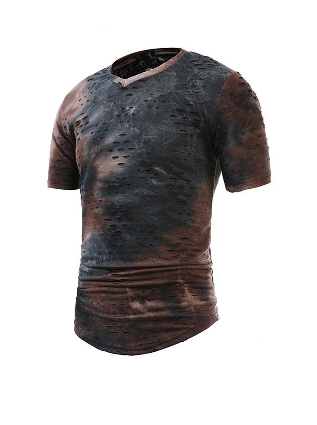 Tie-dye Ripped Short-sleeve T-shirt