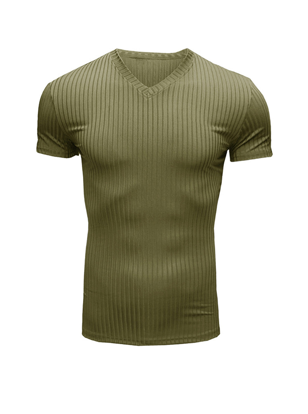 Robert Ribbed Fabric V-neck T-shirt