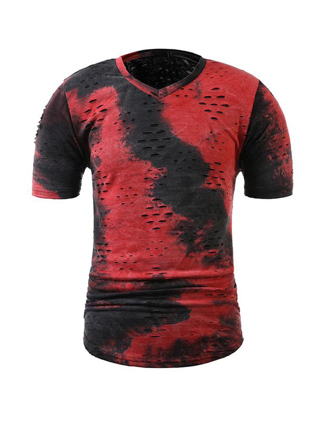 Tie-dye Ripped Short-sleeve T-shirt