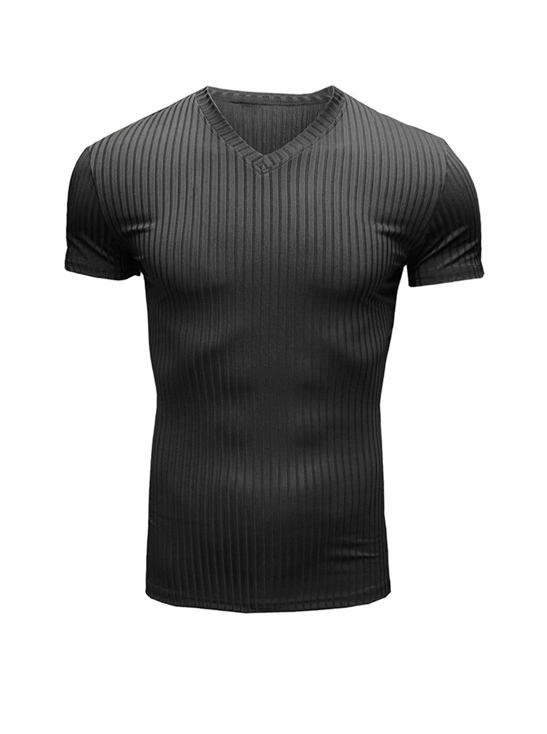 Robert Ribbed Fabric V-neck T-shirt