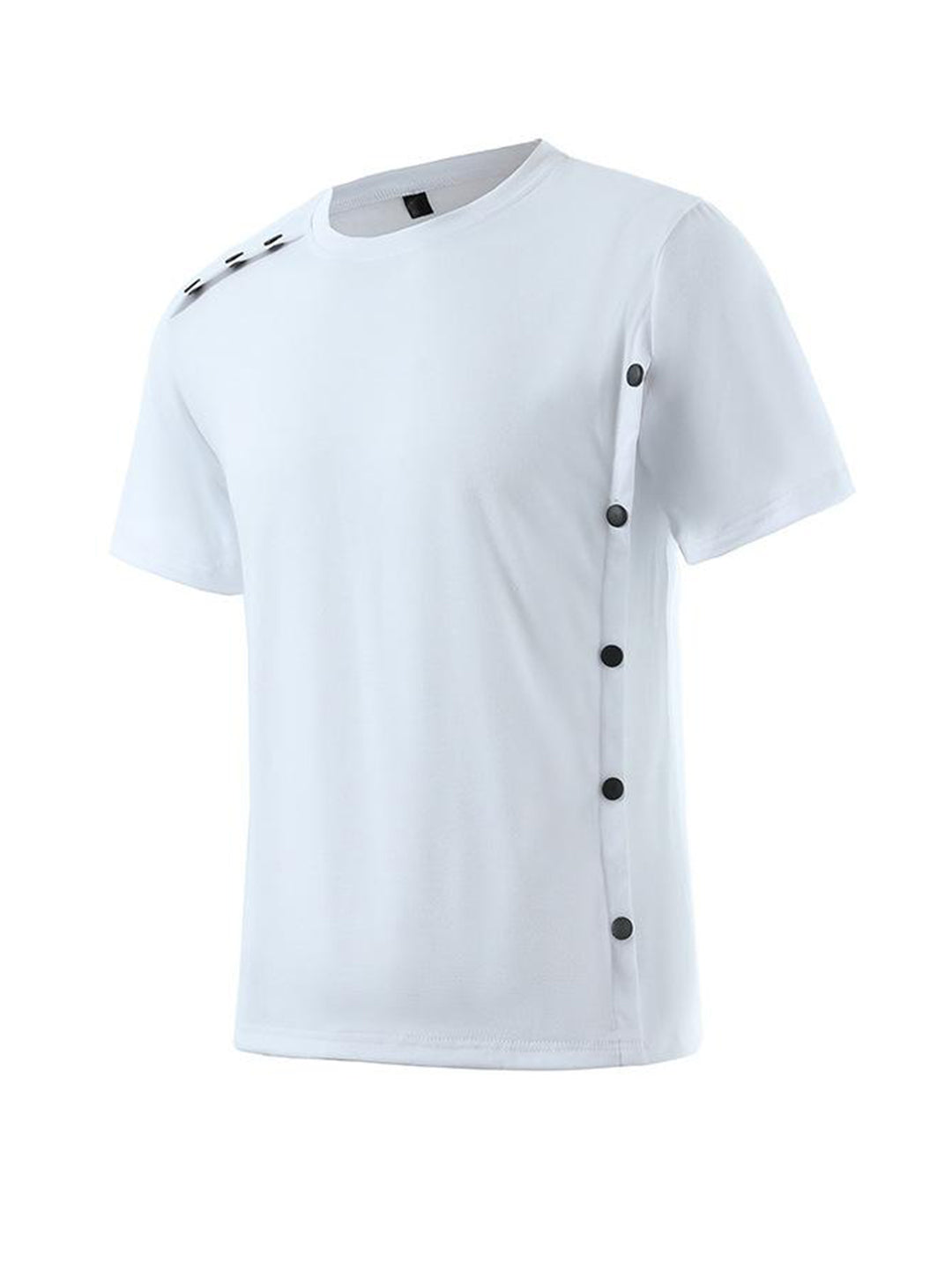 Morris Solid Color Decorative Buckle Short-sleeved T-shirt