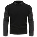 Men's Slim Patchwork Fake Two Piece Knit Sweater