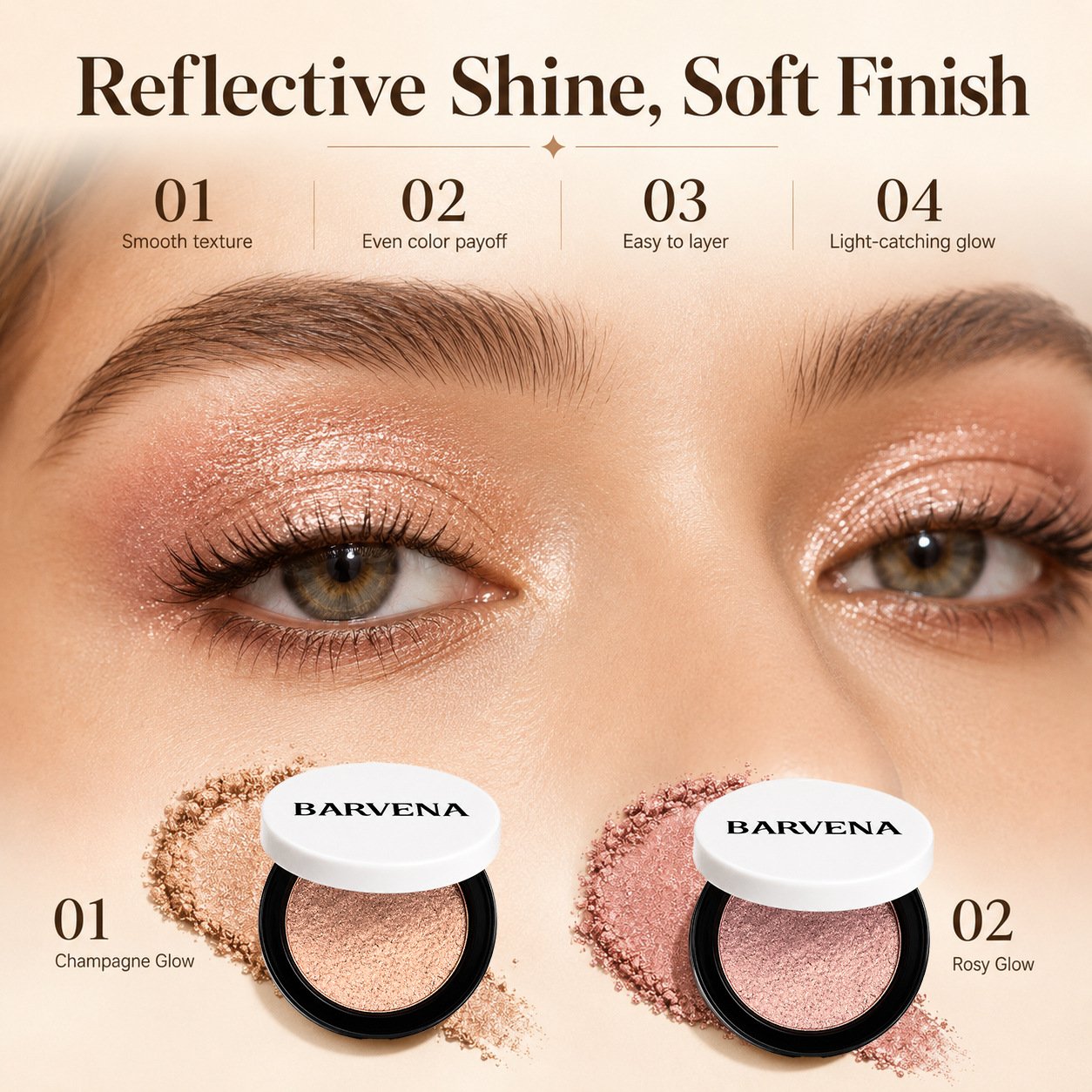 🎨💫 Multicolor Metallic Eyeshadow – Buildable, shimmering metallic eyeshadow