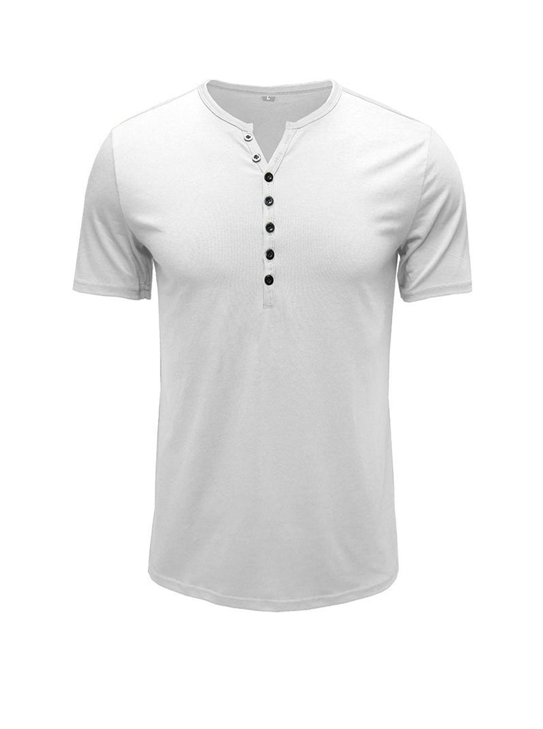 Moore Solid Color Henry Short-sleeved T-shirt