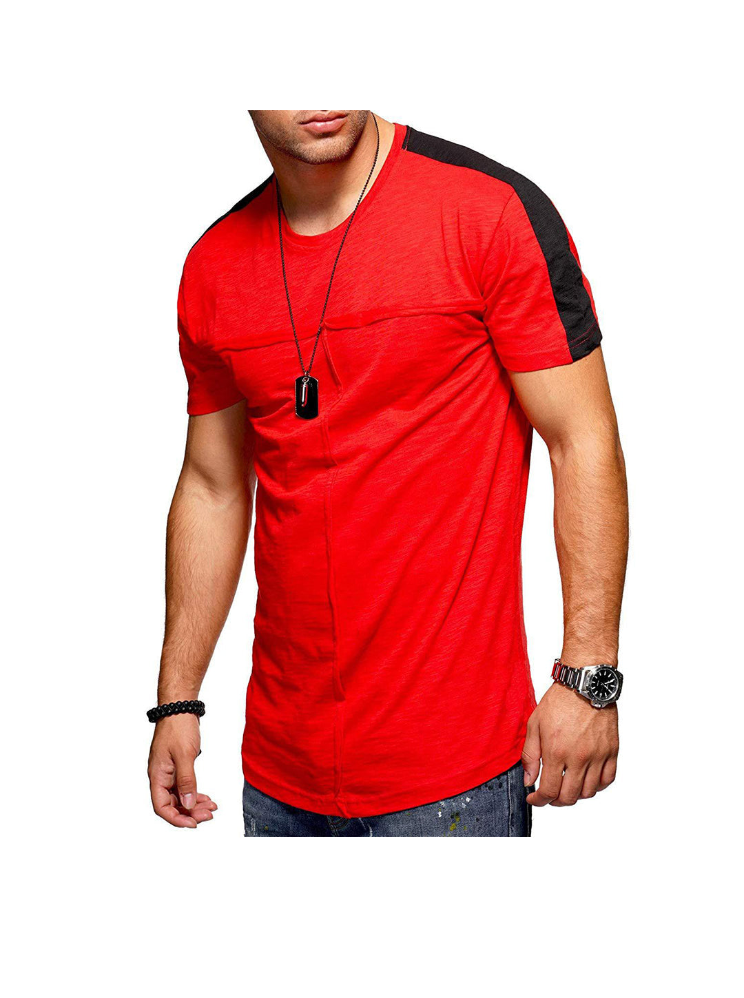Zachary Patchwork Colorblock Short Sleeve T-Shirt