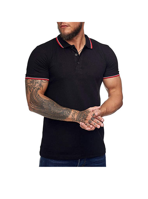 Harold Solid Color Short-sleeved Polo Shirt