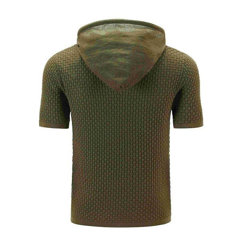 Men's Pullover Jacquard Solid Color Hooded Sweater Basic Vintage Style