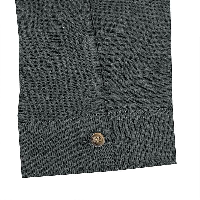 Men's Henley Collar Cotton Linen Long Sleeve Shirt