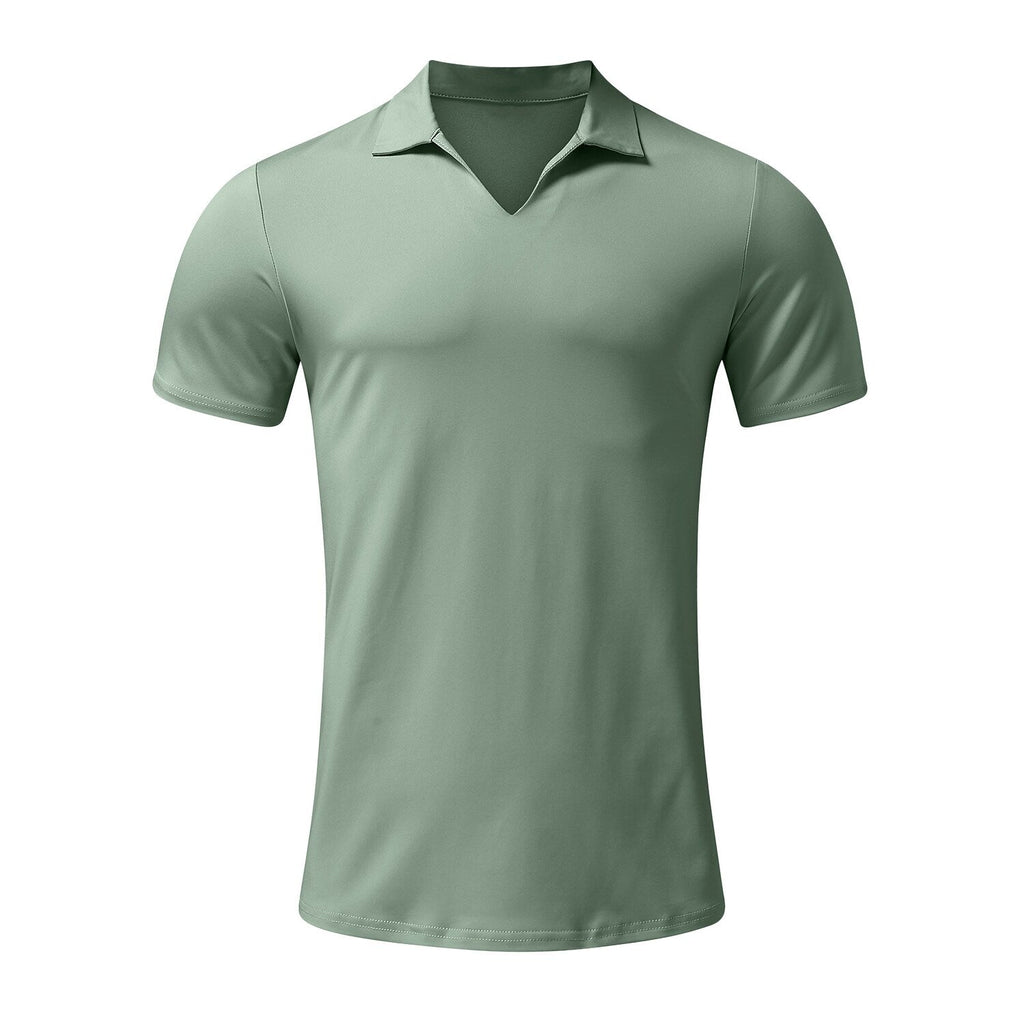 Men's Solid Color Short Sleeve Polo T-shirt
