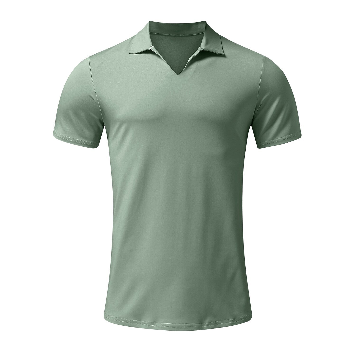 Men's Solid Color Short Sleeve Polo T-shirt