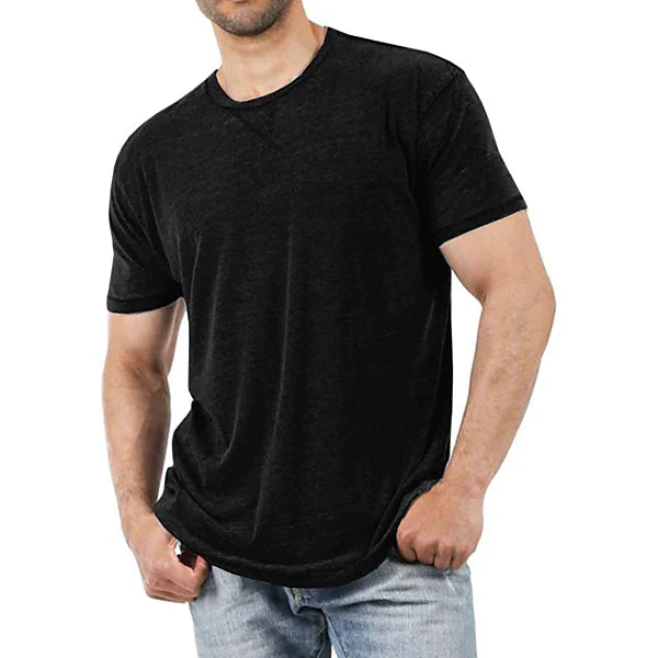 Men's Solid Color Casual Short-sleeved T-shirt