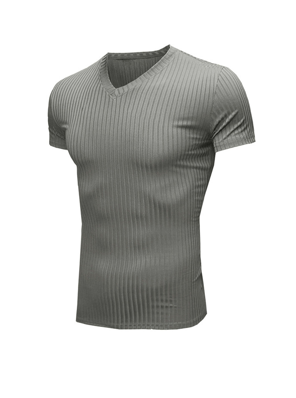 Robert Ribbed Fabric V-neck T-shirt