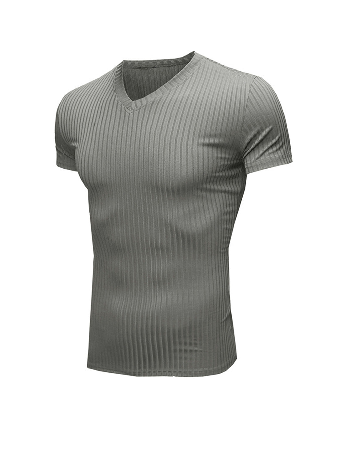 Robert Ribbed Fabric V-neck T-shirt