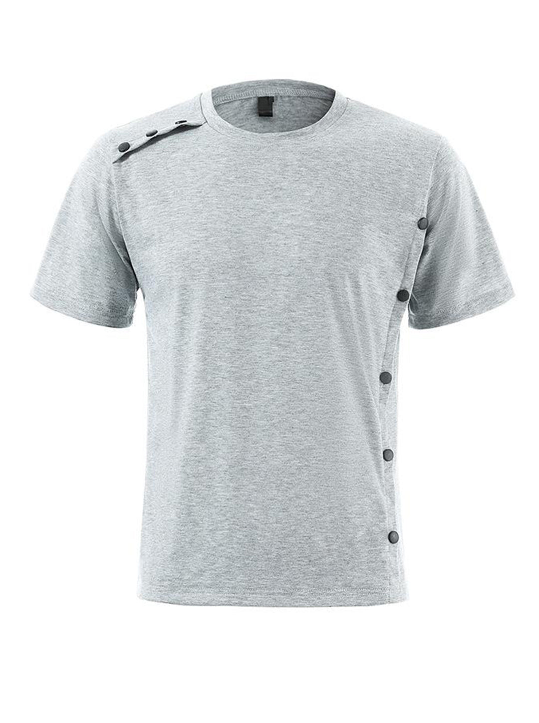 Morris Solid Color Decorative Buckle Short-sleeved T-shirt