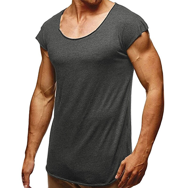 Men's T shirt Solid Color Crew Neck