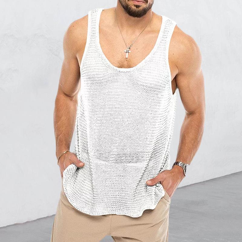 Dennis Solid Color Sleeveless Knitted Vest
