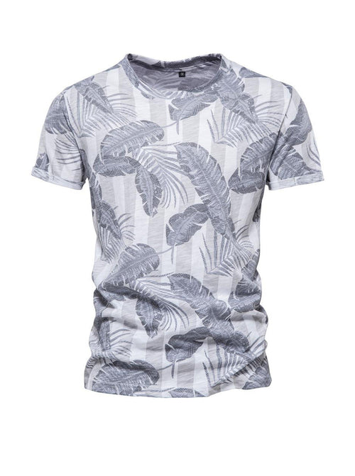Jason Hawaiian Style Printed Short-sleeved T-shirt