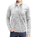 Men's Slub Yarn Half Zip Stand Collar  Long-sleeve T-shirt